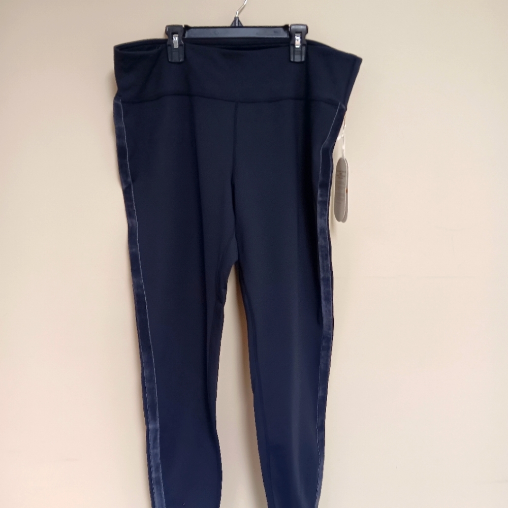 Diadora luxe collection black leggings 7/82 XXL NWT